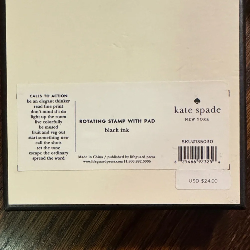 Kate Spade Cream and Black Stamp Set